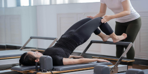 Pilates reformer with Physios help